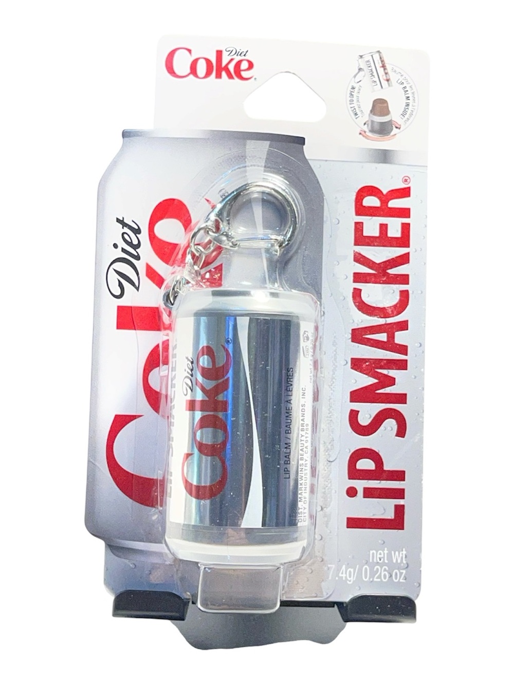 Lip Smacker Diet Coke Lip Balm Keychain 0.26 oz - NIB*